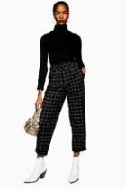 Topshop Check Deep Waistband Trousers