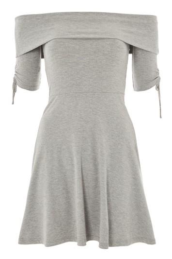 Topshop Bardot Ruched Skater Dress