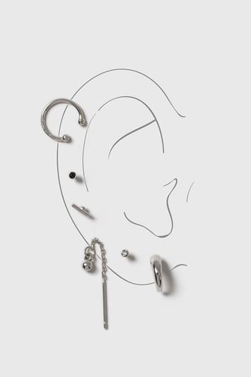 Topshop Fine Thread Through Mixed Earrings Pack