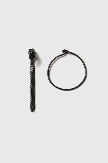 Topshop Hoop And Chain Mismatch Earrings