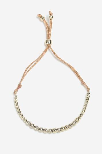 Topshop Bead And Cord Adjustable Bracelet