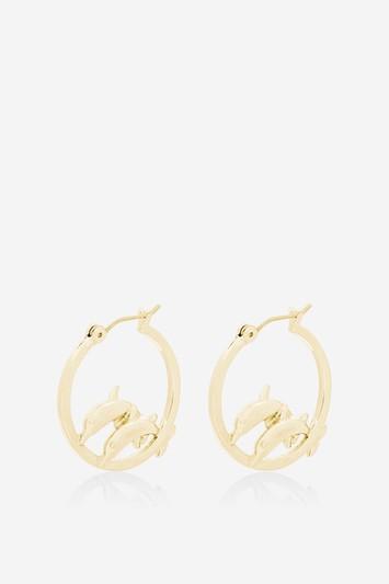 Topshop *gold Dolphin Hoop Earrings By Skinnydip