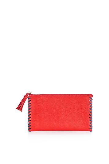 Topshop Leather Whipstitch Purse