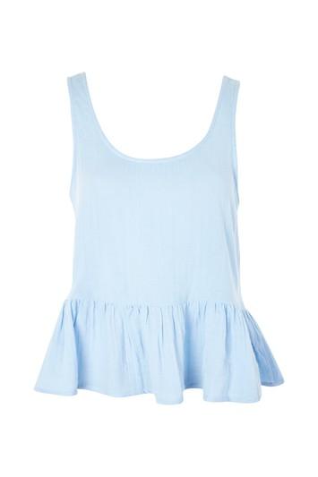 Topshop Gauzy Peplum Sun Top