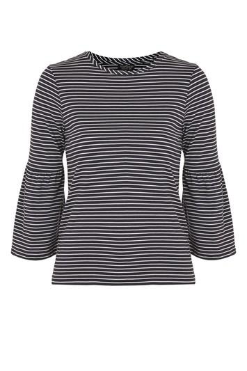 Topshop Tall Stripe Bell Sleeve T-shirt