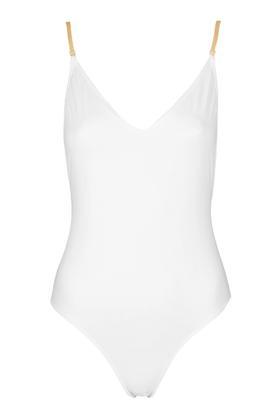 Topshop Gold Chain Strap Swimsuit