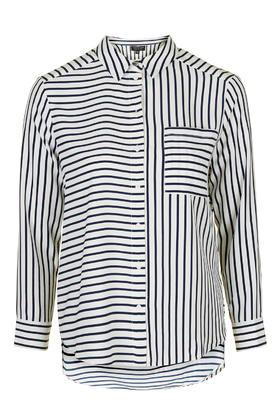 Topshop Petite Mix Stripe Blouse