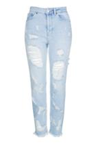 Topshop Moto Extreme Ripped Bleach Mom Jeans