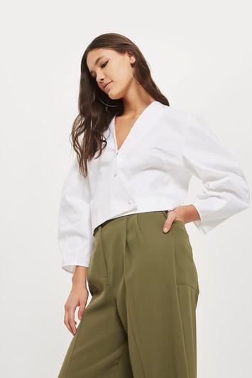 Topshop Wide Cropped Utility Pants