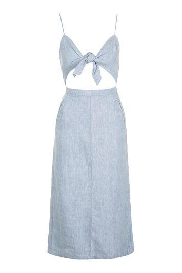 Topshop Moto Bow Front Midi Dress