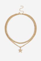 Topshop *star Charm Gold Multirow Necklace