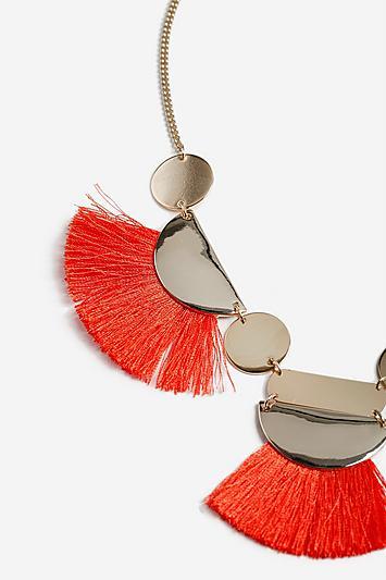 Topshop *tassel And Shape Collar Necklace