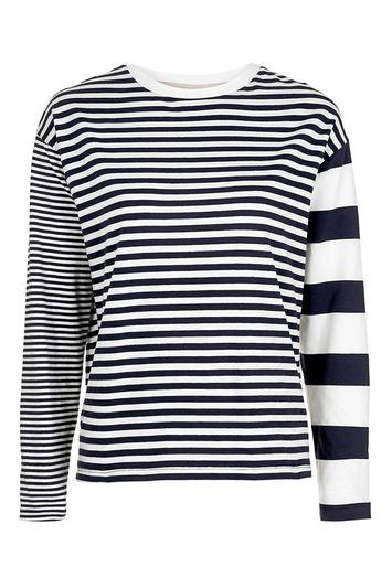 Topshop Petite Mixed Stripe Top