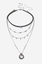 Topshop Horn Multirow Choker Necklace