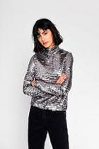*sequin High Neck Top By Glamorous