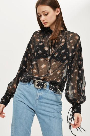 Topshop Gypsy Sheer Blouse