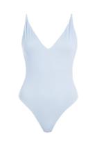 Topshop Ribbed High Leg Plunge Swimsuit