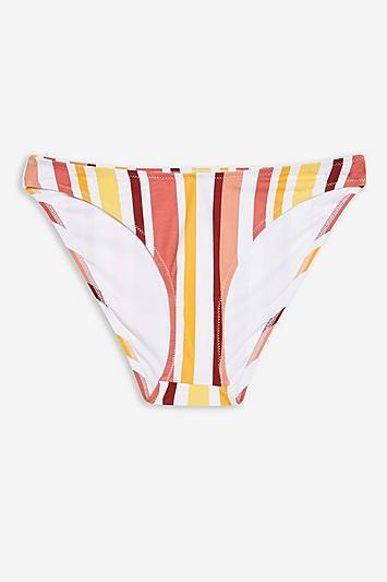 Topshop Stripe Bikini Bottoms By Mink Pink