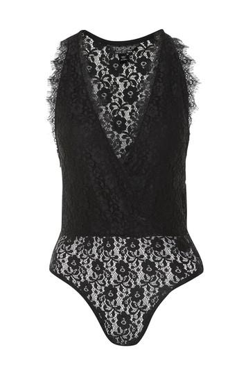 Topshop Lace Plunge Tie Side Body