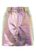 Topshop Moto Iridescent Metallic Mini Skirt