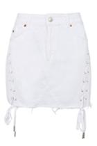 Topshop Moto Denim Lace Up Skirt