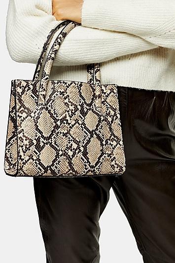 Topshop Tiff Snake Mini Tote Bag