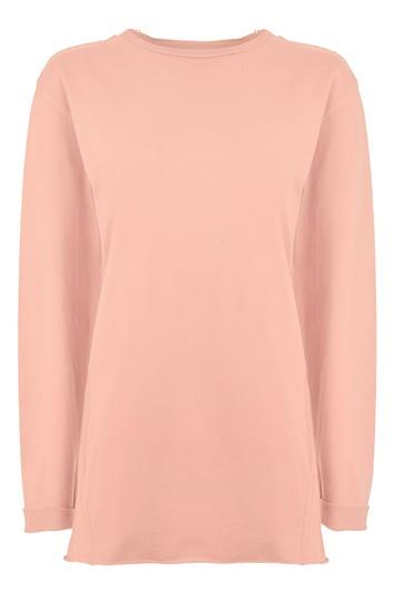Topshop Long Sleeve Nibbled T Shirt