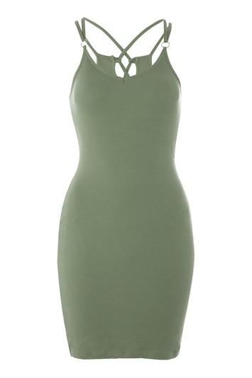 Topshop Strappy Back Ring Mini Dress