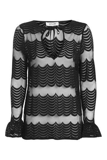 Topshop *constalation Scallop Blouse By Wyldr