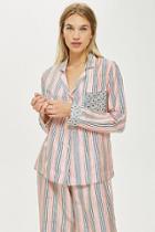 Topshop Key To Freedom Stripe Pyjama Shirt