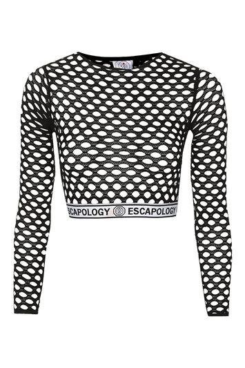 Topshop Mesh Long Sleeved Crop By Escapology