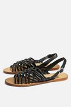 Topshop Hoxford Leather Weave Sandals