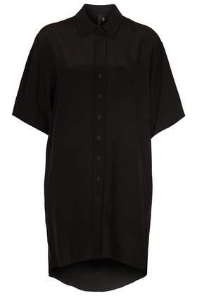Topshop Oversized Silk Shirt Dress By Boutique