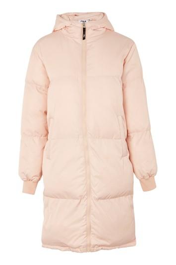 Topshop Longline Puffer Jacket By Fila