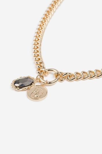Topshop Stone And Coin Necklace