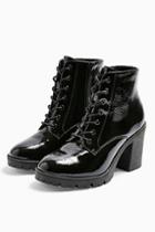 Topshop Baltimore Patent Lace Up Boots