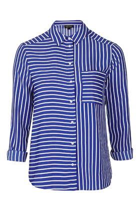 Topshop Mix Panel Stripe Shirt