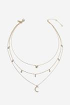 Topshop Moon And Star Multi-row Necklace