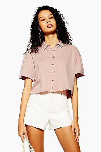 Topshop Boxy Button Polo