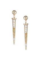 Topshop Gold Trapped Glitter Spike Earrings