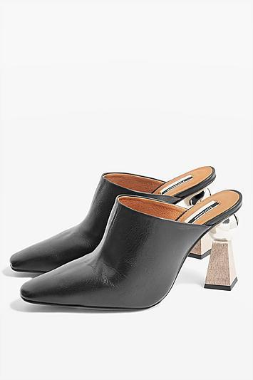 Topshop Gala Sculptured Heel Mules