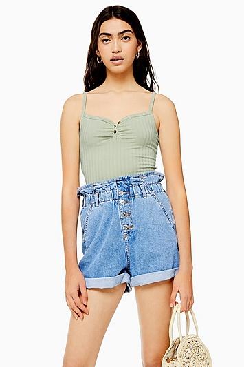 Topshop Sage Button Camisole Top