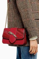 Topshop Leap Red Animal Print Cross Body Bag