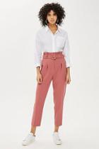 Topshop Tall Belted Eyelet Peg Trousers