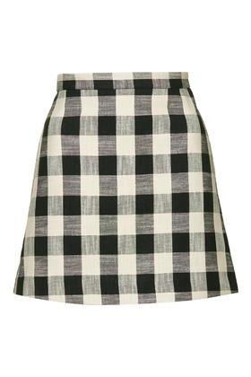 Topshop Gingham Bonded Mini Skirt