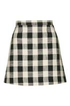 Topshop Gingham Bonded Mini Skirt