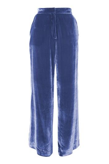 Topshop Velvet Wide Leg Pants By Boutique