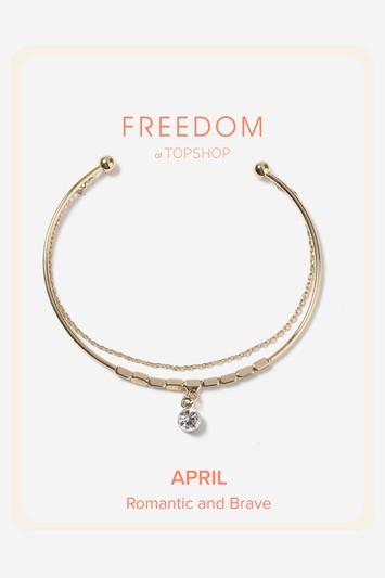 Topshop Diamond-look April Birthstone Bracelet