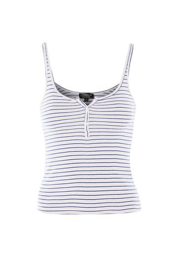 Topshop Stripe Button Front Vest Top