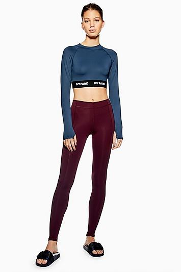 Topshop Active Logo Ankle Leggings By Ivy Park